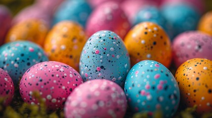 Fototapeta na wymiar Colorful background of Easter eggs