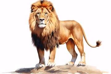 a watercolor of a lion