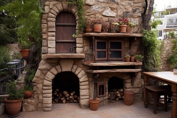 Compact Rustic Stone Oven Designs: Apartment Balcony & Small Spaces Honeycomb Hearth