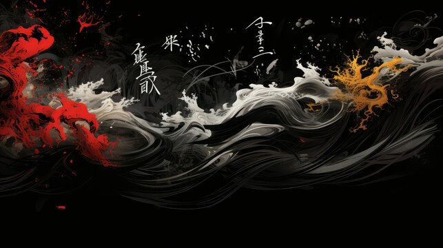tradition black japanese background