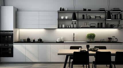 interior apartment kitchen background