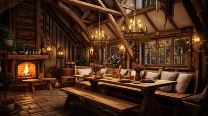 natural wooden interior room