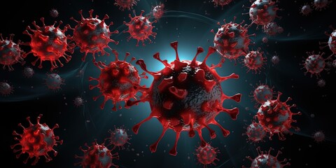 Virus. Swarm of Virus in infection mode. - obrazy, fototapety, plakaty