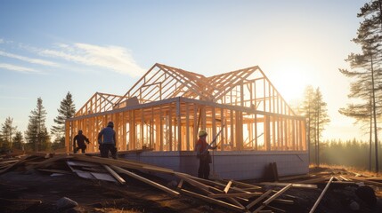 Obraz premium foundation new house building