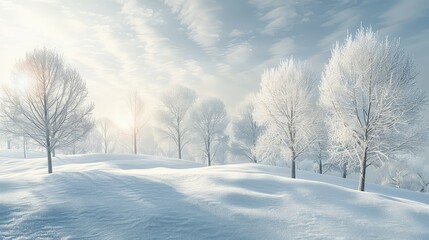 winter snowy hill landscape