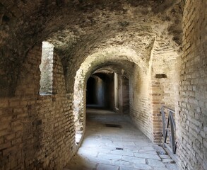 The underground rooms of the Amphitheater of Italica, one of the first Roman colonies in Spain (Seville), was also the birthplace of two important emperors, Trajan and Hadrian