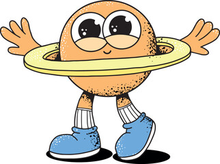 Groovy mascot saturn character © Anastasiya