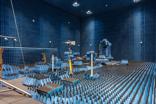 Anechoic chamber with special equipment for various experiments.