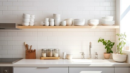 Fototapeta na wymiar modern clean kitchen background