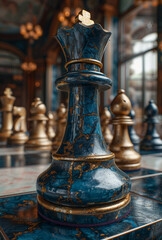 Chess pieces on chessboard