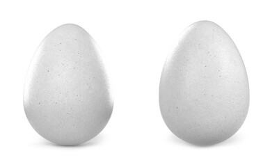 white eggs isolated on white background - obrazy, fototapety, plakaty