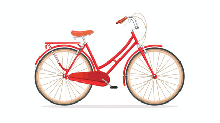 Fototapeta na wymiar Red bicycle vehicle isolated icon isolated on white