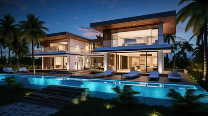 contemporary modern mansion building