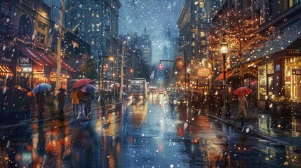 Obraz premium weather city rain