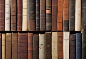 Naklejka premium book, library,background,blank,illustration,collection,unmarked,knowledge,horizontal,shelf,compact,minimalism,arrangement,generic, pure, paper,reading,visual,numerous,book,spine,plain,simplicity