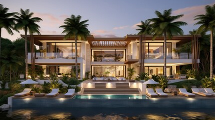 Fototapeta premium estate modern mansion building