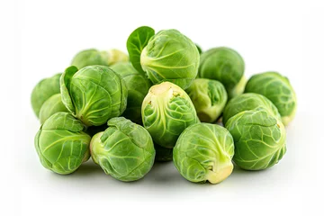 Foto op Plexiglas anti-reflex Brussels sprouts isolated on white background © Anna