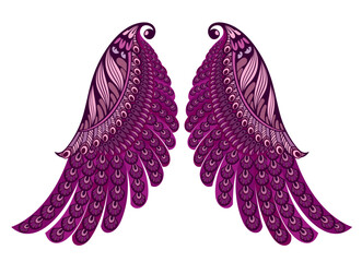 Angel wings. Bird wings. Design element for tattoo. Element for the logo.