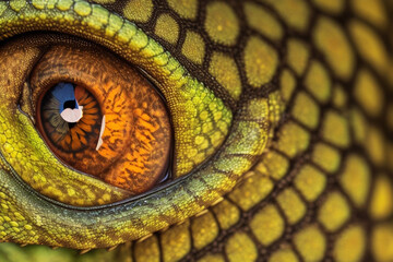 Fototapeta premium Extreme close-up of a lizard's eye