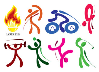 Paris Olympic games icon set
