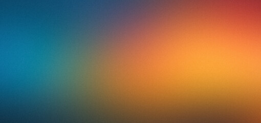 Grainy color gradient background in blue, red and orange	