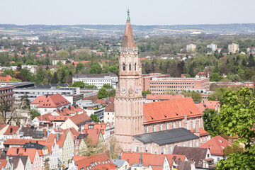 Fototapeta na wymiar Altstadt von Burg Trausnitz in Landshut aus