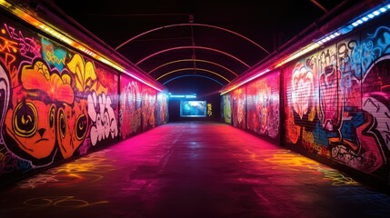 colorful tunnel neon background