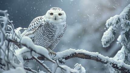 silent owl snowy