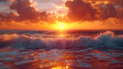 Gordijnen Sunset overt the sea © Matthew