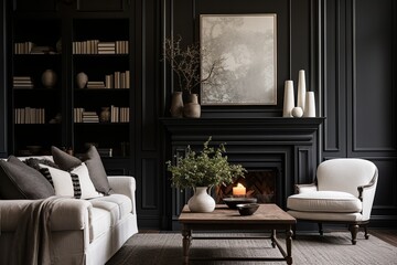 Vintage Home Charm: Cozy Fireside Scenes and Classic Black & White Elegance