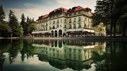 Naklejka premium elegant hotel mansion building