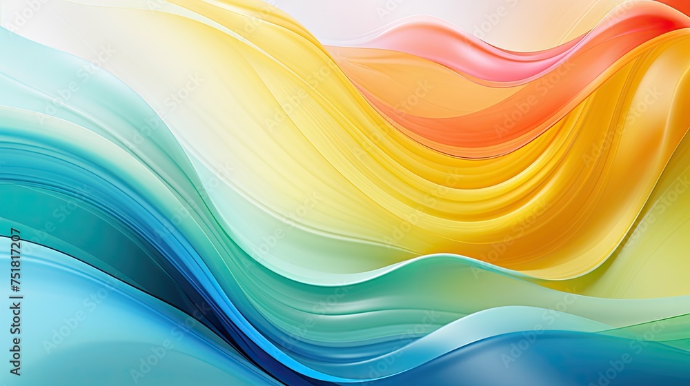 Sticker vibrant wave colorful background