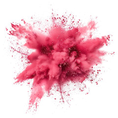 pink powder explosion effect isolated or on white background