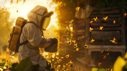 bee keeping --ar 16:9 --v 6 Job ID: ee0b8057-8b4a-441c-b59d-bd19bd3c1d22