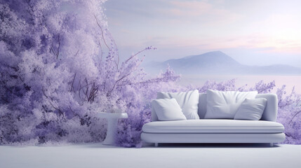 A clear lavender mist wall, embodying a subtle and dreamy quality in HD clarity.