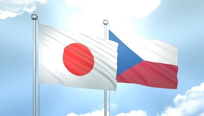 Japan and Czech Republic Flag Together A Concept of Realations