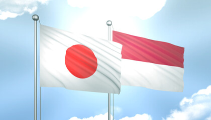 Japan and Monaco Flag Together A Concept of Realations