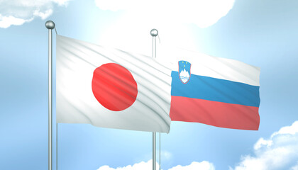 Japan and Slovenia Flag Together A Concept of Realations