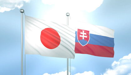 Japan and Slovakia Flag Together A Concept of Realations