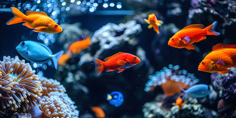 The underwater gardens of anemones, inhabited by various species of fish and other marine ani