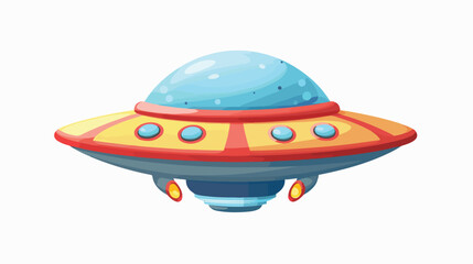 Ufo flying space outer icon isolated on white backgr