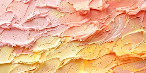 Illustration of cake cream, baking process, chocolate, fruit, colorful, custard, background, wallpaper. - obrazy, fototapety, plakaty