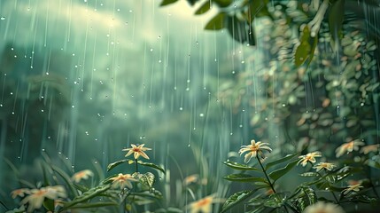 peaceful background rain
