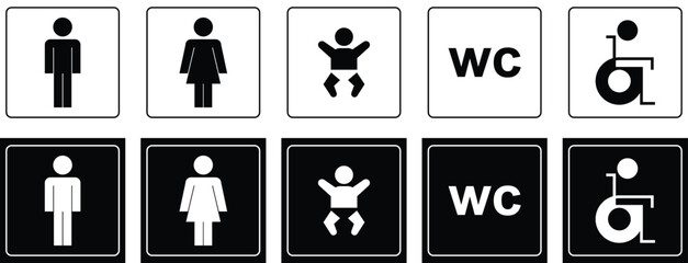 Bathroom and Toilet Symbols.