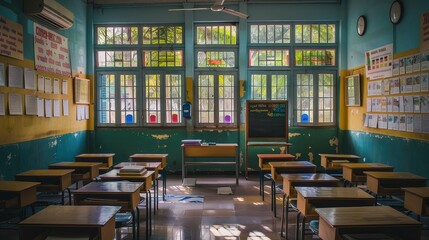 chalkboard school interior