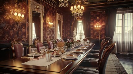 Fototapeta na wymiar lavish victorian dining