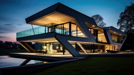 modern beautiful house building