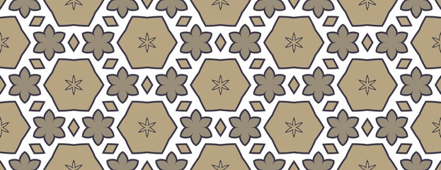 Abstract seamless gold and gray tile. Art deco seamless background