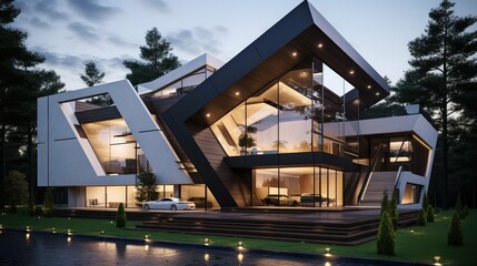 minimalist modern house building