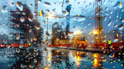 Foto op Plexiglas foundation rain construction © vectorwin